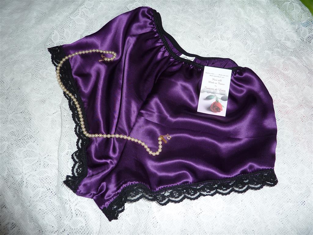 Purple satin Classic French knickers